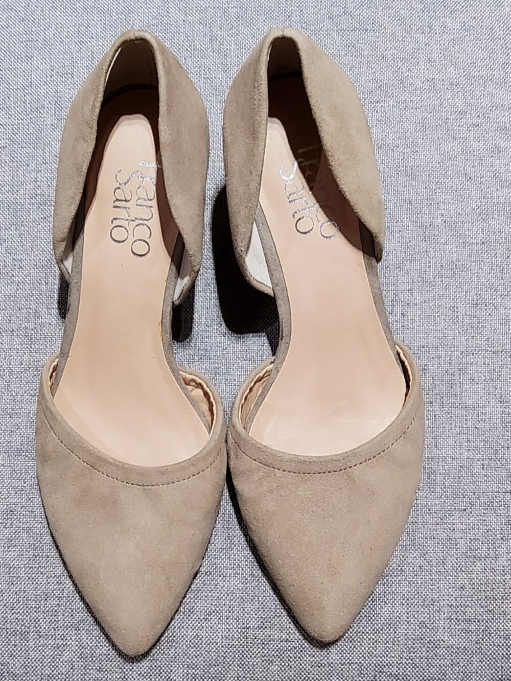 Franco Sarto *Fenway Leather Suede Pointy Toe Wedge D Ors Size 6 M Taupe